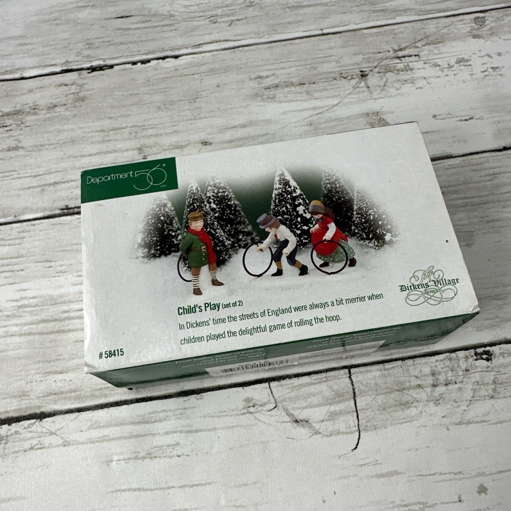 Department 56 CHILD'S PLAY 58415 Christmas Village - Box Rolling Hoops and tree - Picture 9 of 9